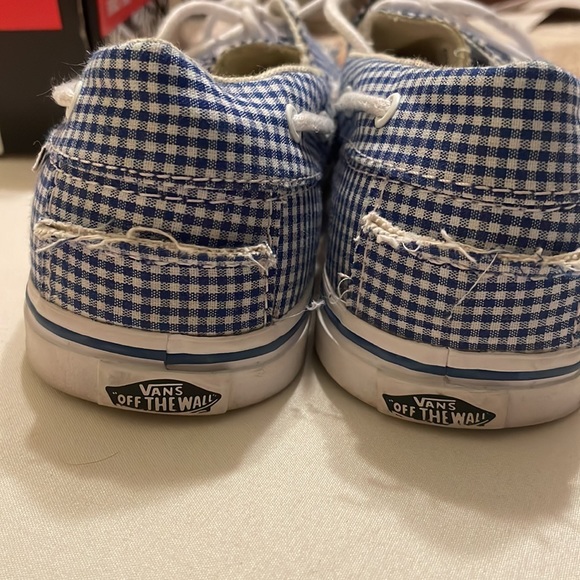 Vans Slip on blue and white gingham print checkered-Size 7.5 - Picture 3 of 4